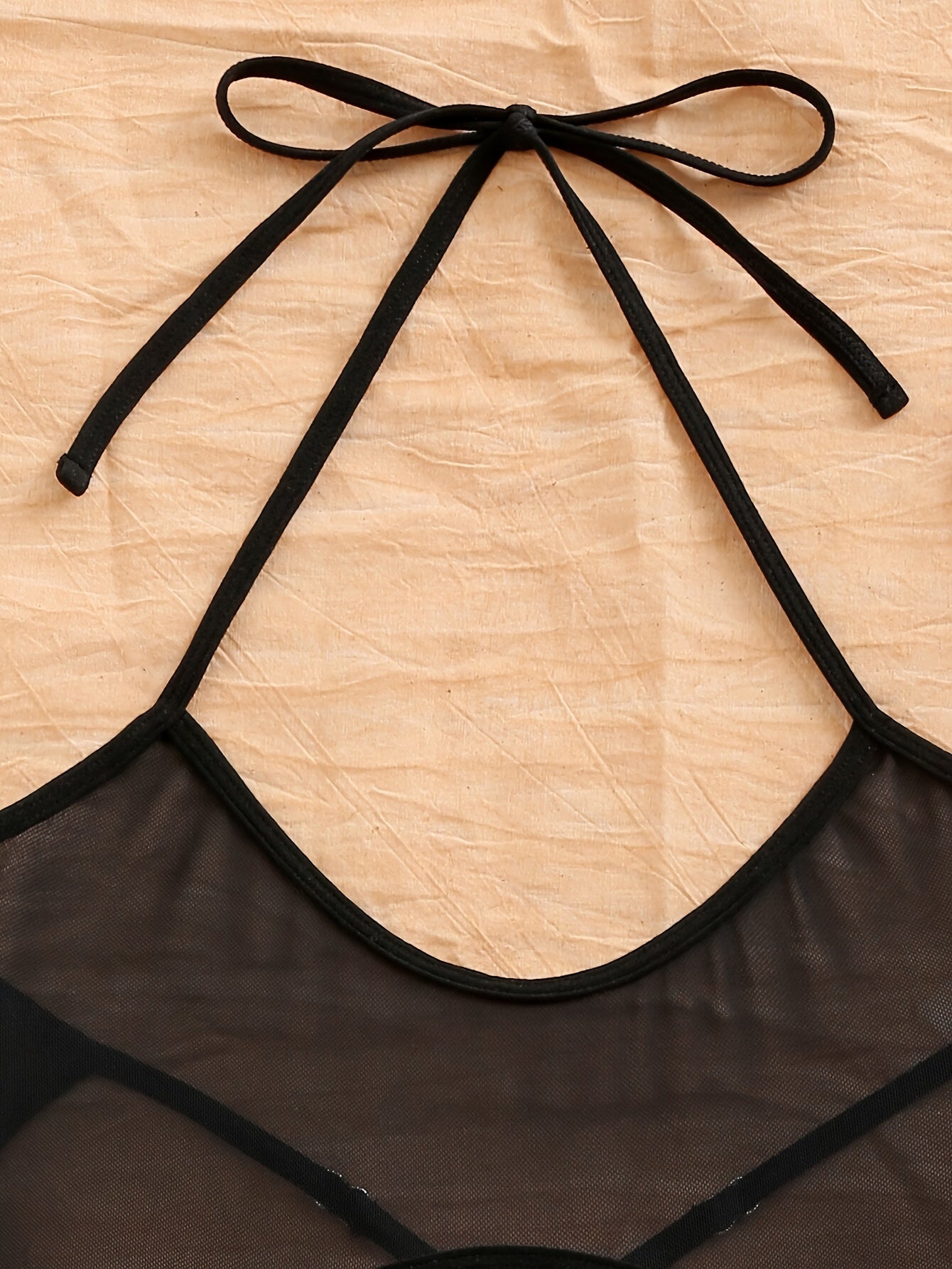 Women's Transparent Body Suit Lingerie with High Split and Neck Strap