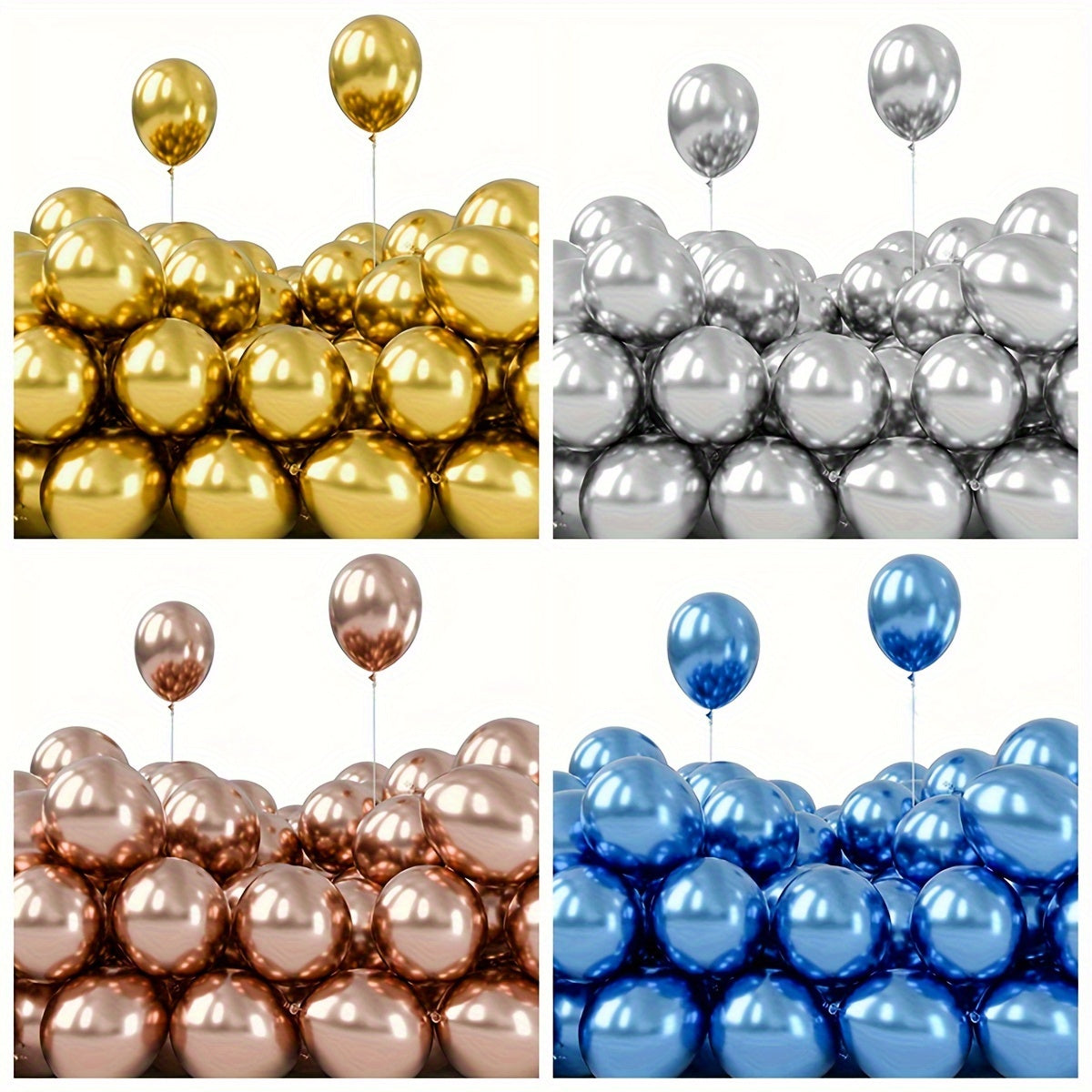 Metallic Balloons for Party Decorations, 50 Pack