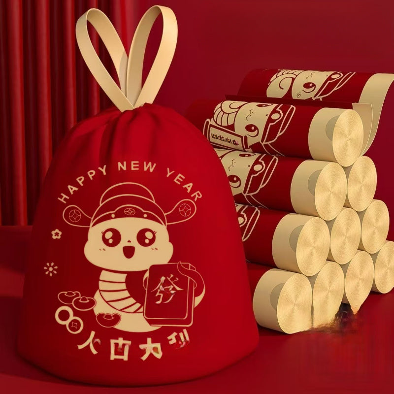 2025 Year of the Snake Garbage Bags 50 Sheets Leak-Proof Durable Polyethylene