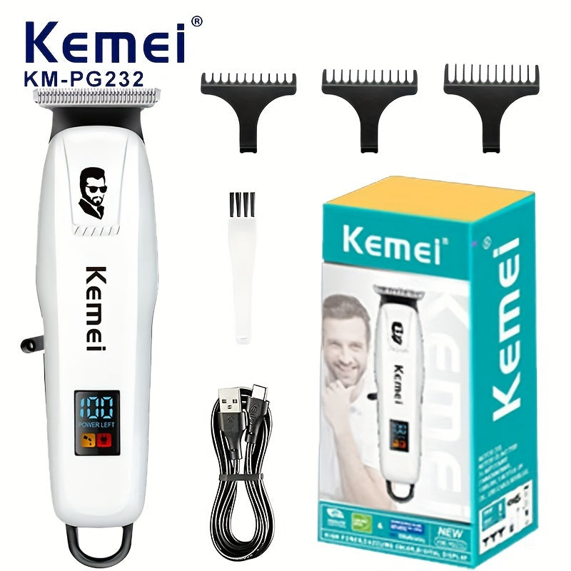 Cortapelos inalámbrico, recortadora eléctrica para hombres, pantalla LCD, recargable por USB, batería de litio