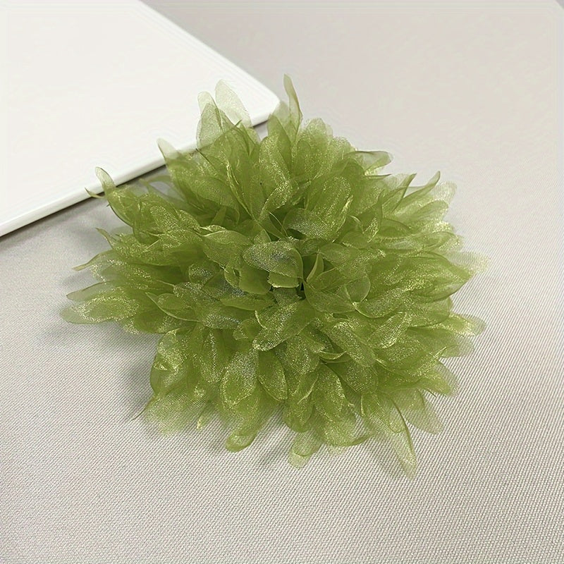 Одна большая ручная брошь-булавка для женщин, элегантная тканевая лацканная булавка с цветочным дизайном, стильный аксессуар для жакетов и платьев - включает 1 штуку