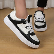 Women's Two-Tone Low-Top Sneakers Soft Breathable Lightweight Casual