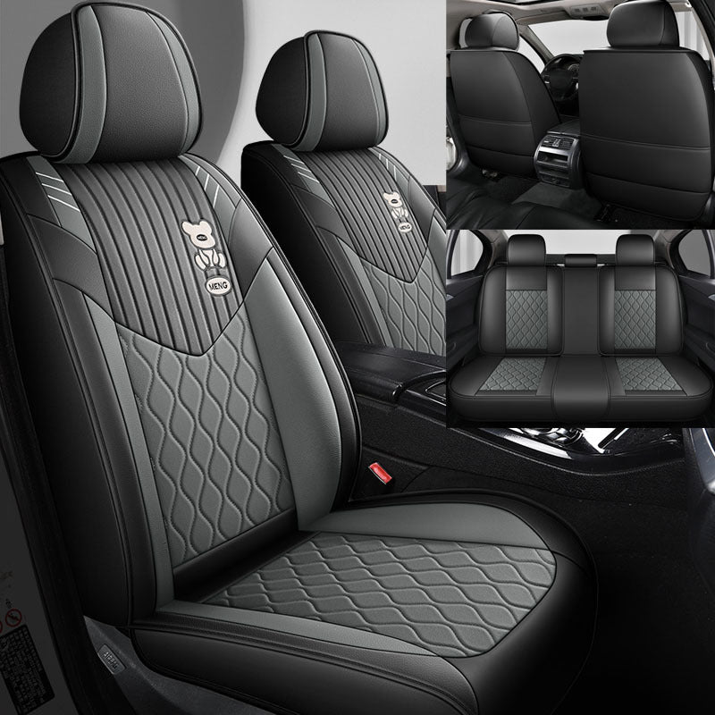 Universal barcha mavsumlar uchun PU charm avtomobil o'rindiq qoplamalari sedan va hatchback uchun