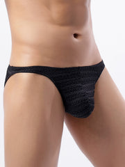 Men's Teal Low-Rise Briefs Nylon-Spandex Breathable Solid Color Casual Wear