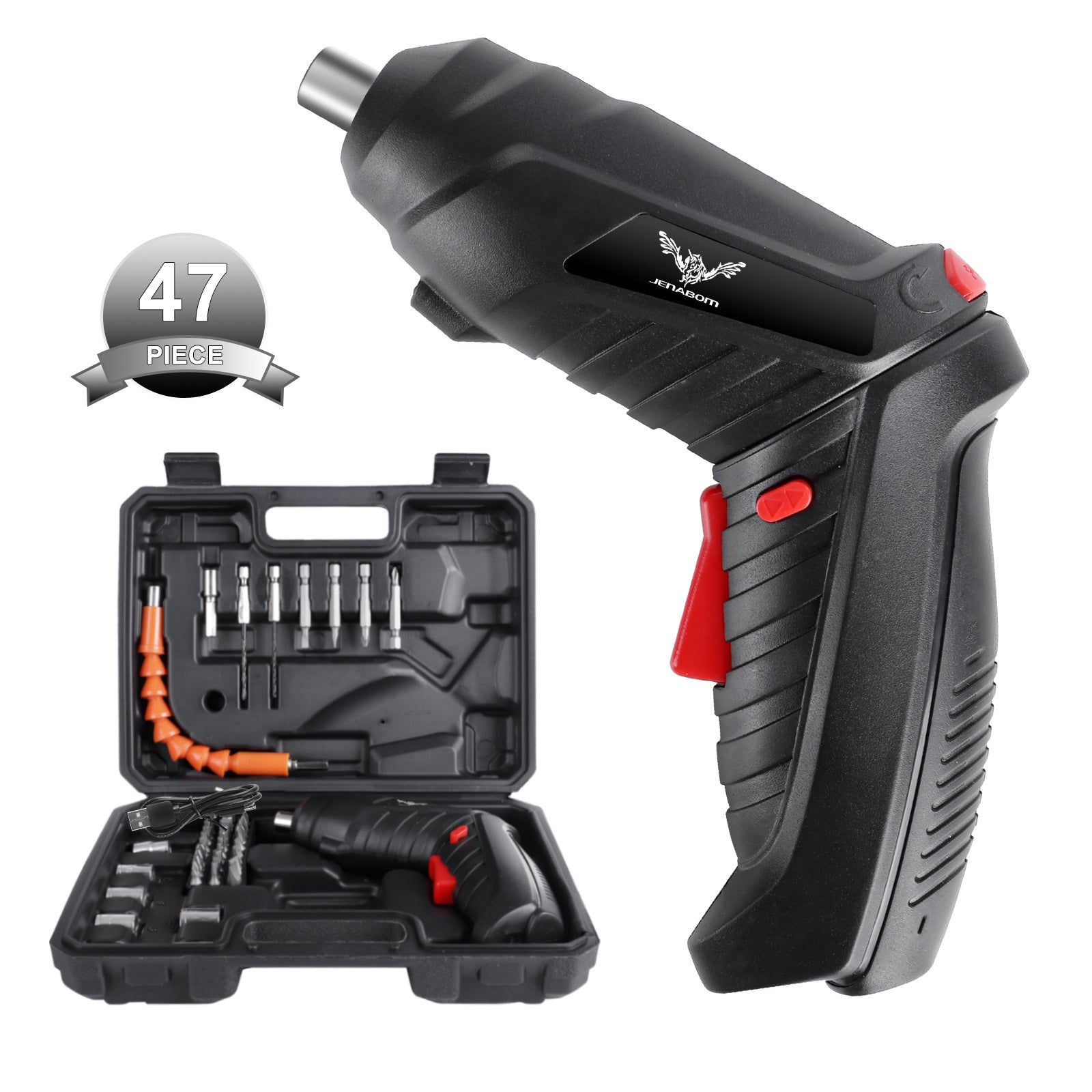 Electric Tool Set with 3.6V Mini Cordless Drill and Screwdriver 14 26 47 Pieces