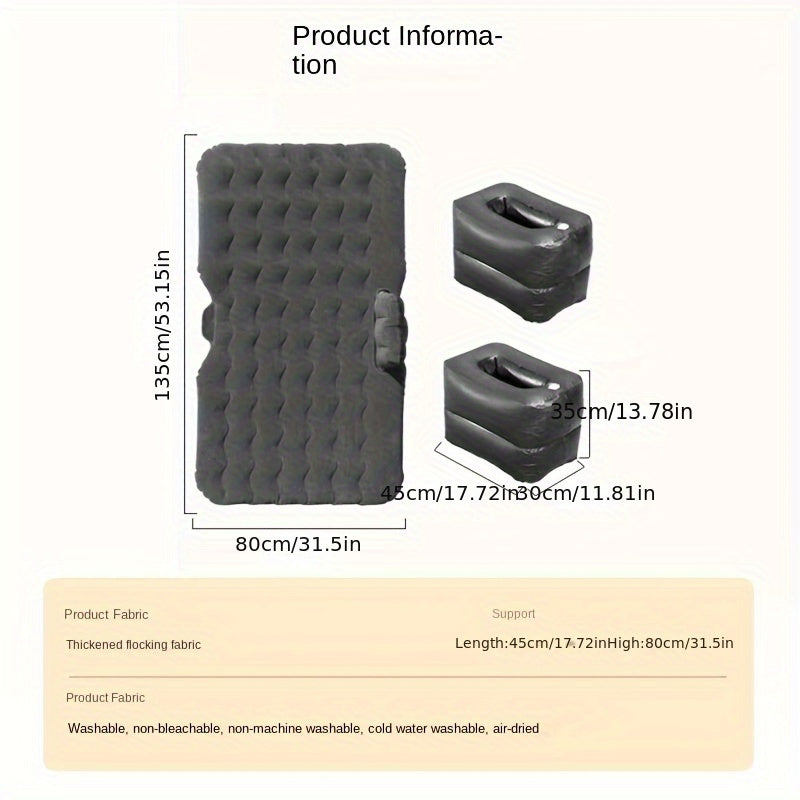 Inflatabl avtomobil matras havo yostiq PVC charm bilan, pomp bilan, SUV va sedan uchun