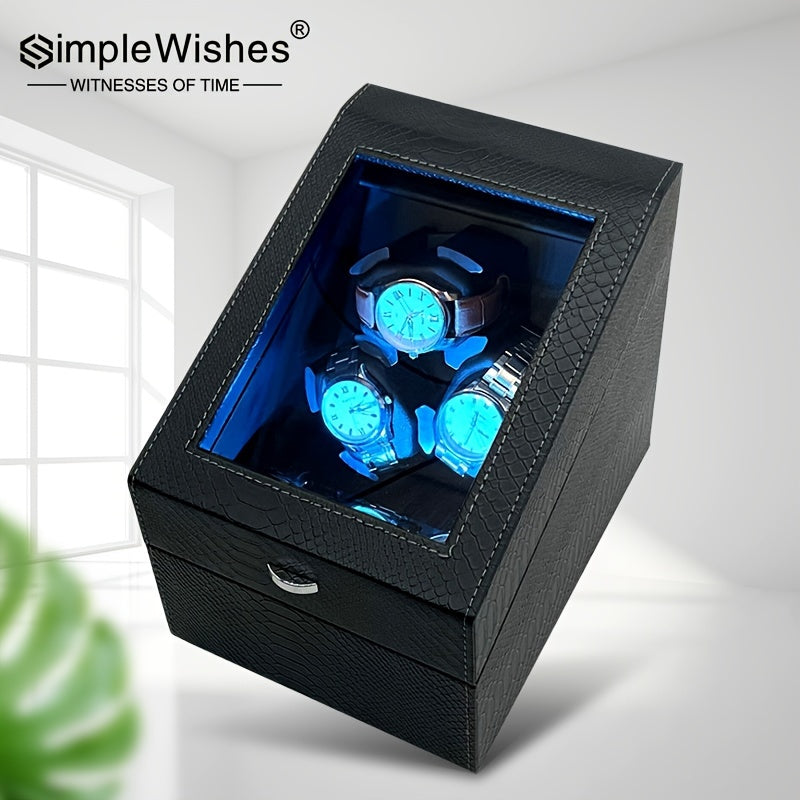 Avtomatik soatlar uchun 3/6 joyli, LED orqa yoritish va yumshoq yostiqchali hashamatli soat aylantiruvchi.