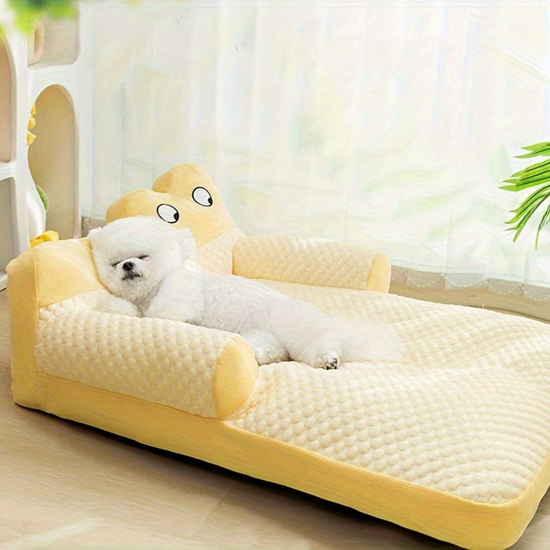 Pet Sofa Bed for Small to Large Dogs Polyester Cartoon Style Comfortable Pet Bed