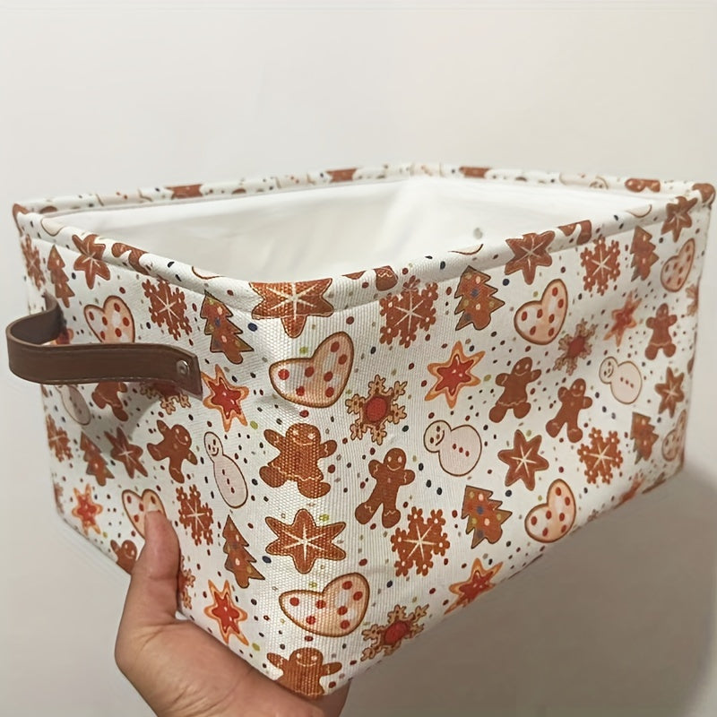 Rojdestvo paytida shkaf javonlarini tartibga solish uchun zanjirbosh shaklidagi saqlash qutisi. Shuningdek, kiyimlarni bezatish uchun va oson ko‘tarish uchun tutqichi bo‘lgan katta mato savati sifatida ham ishlatilishi mumkin.