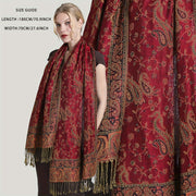 Vintage Boho Paisley Jacquard Tassel sharfi, kuz va qish uchun yumshoq, issiq shalvar