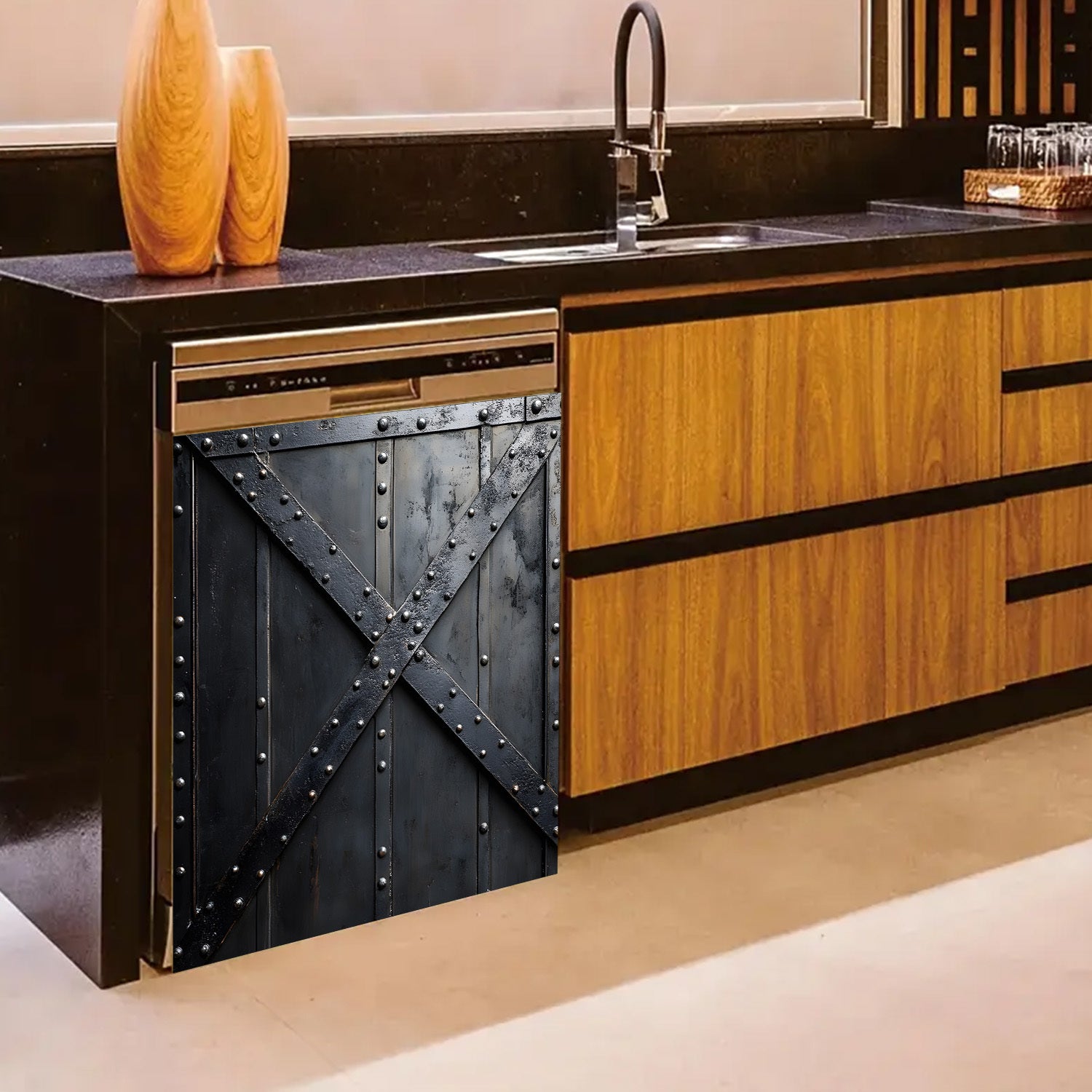 Sanoat vintli temir eshik magnit qopqog'i, suv o'tkazmaydigan, issiqlikka chidamli 58.5x65cm