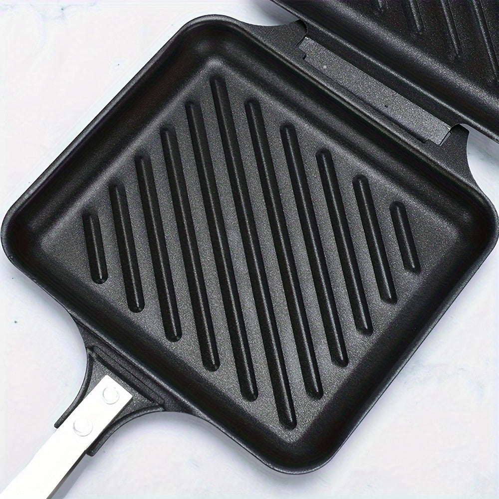 Stovetop Sandwich Maker Non-Stick Plates for Gas and Induction Stoves Black