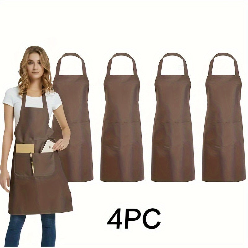 Adjustable Waterproof Canvas Apron with Pockets Stain-Resistant and Comfortable