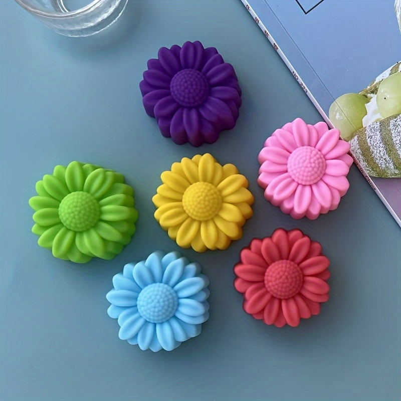 Set of 6 3D Flower Silicone Cake Molds for Jelly Pudding Candle Making