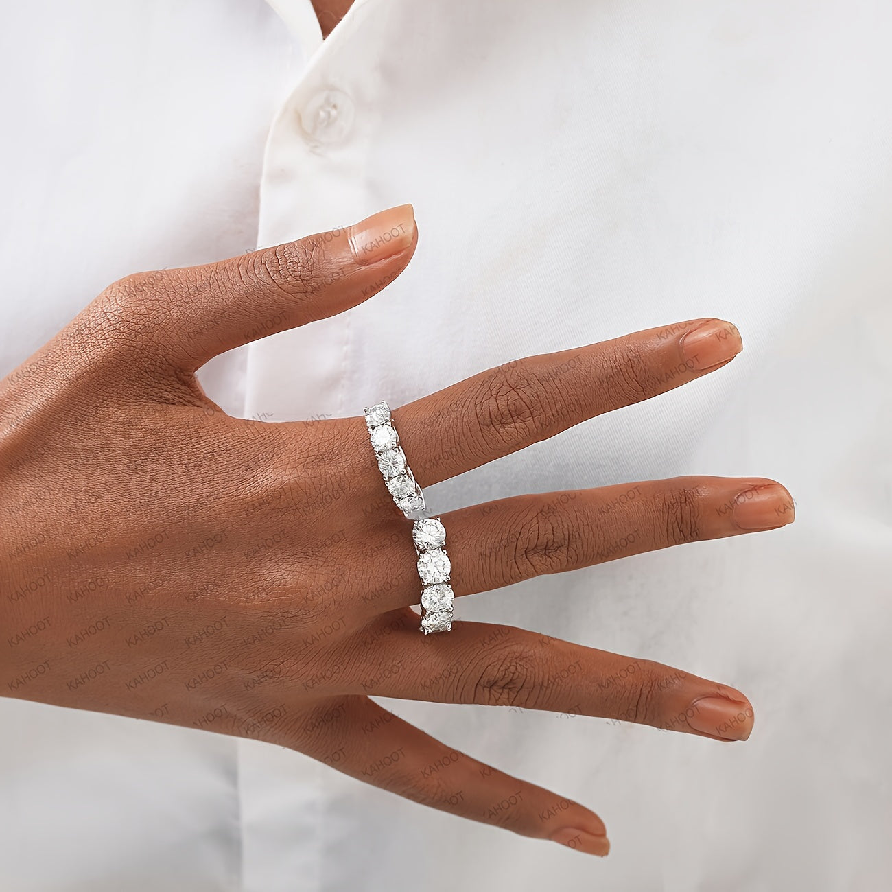 Moissanite Wedding Ring Silver 925 Unique Design Elegant Style Gift Box