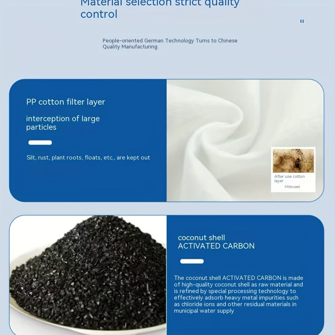 Ichimlik suvi uchun 6 ta suv filtri kartrijlari, xlor va kalsiy tuzlarining oldini olish uchun