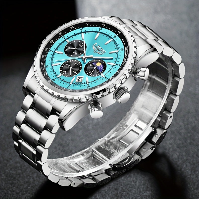 Women's Luxury Quartz Watch with Luminous Dial Chronograph and Sporty Design