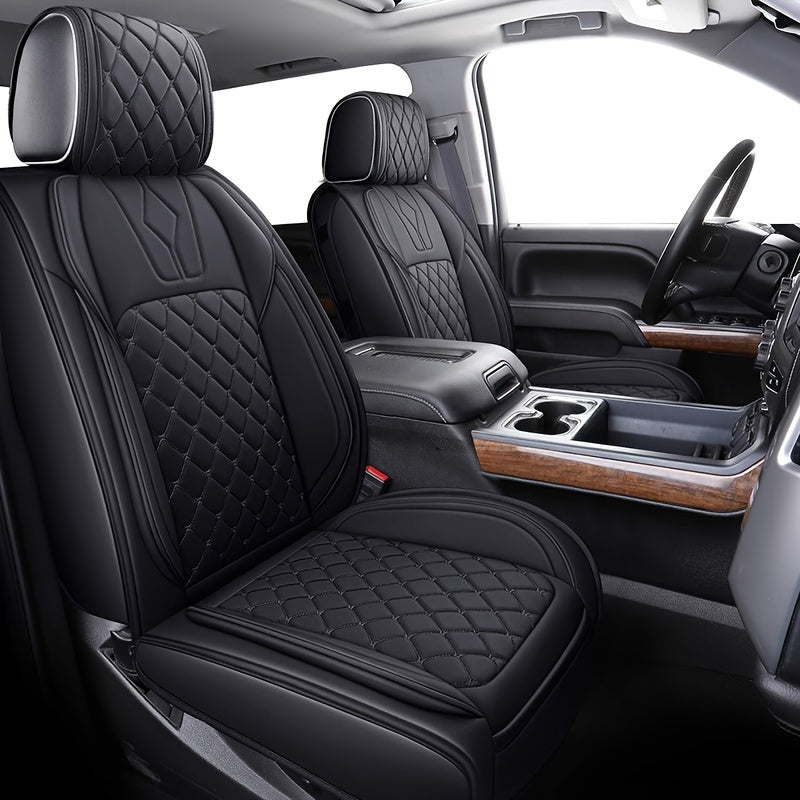 Custom Fit Waterproof Faux Leather Seat Cover Full Set for Crew Cab Pickup
