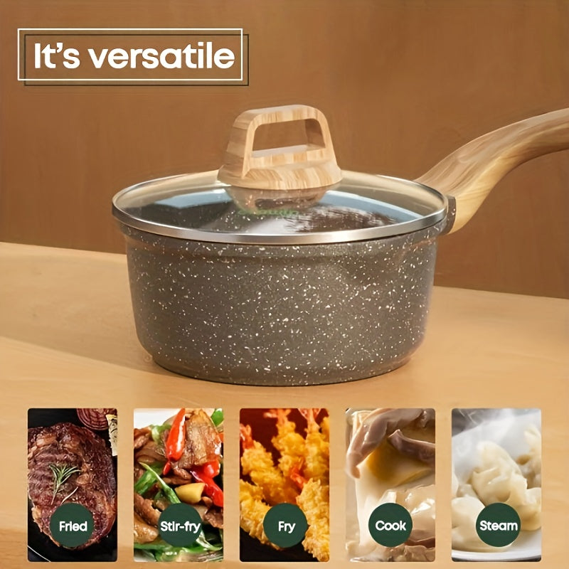 Non-Stick Cookware Set 4-Piece Maifan Stone Coating Frying Pan Wok Pots