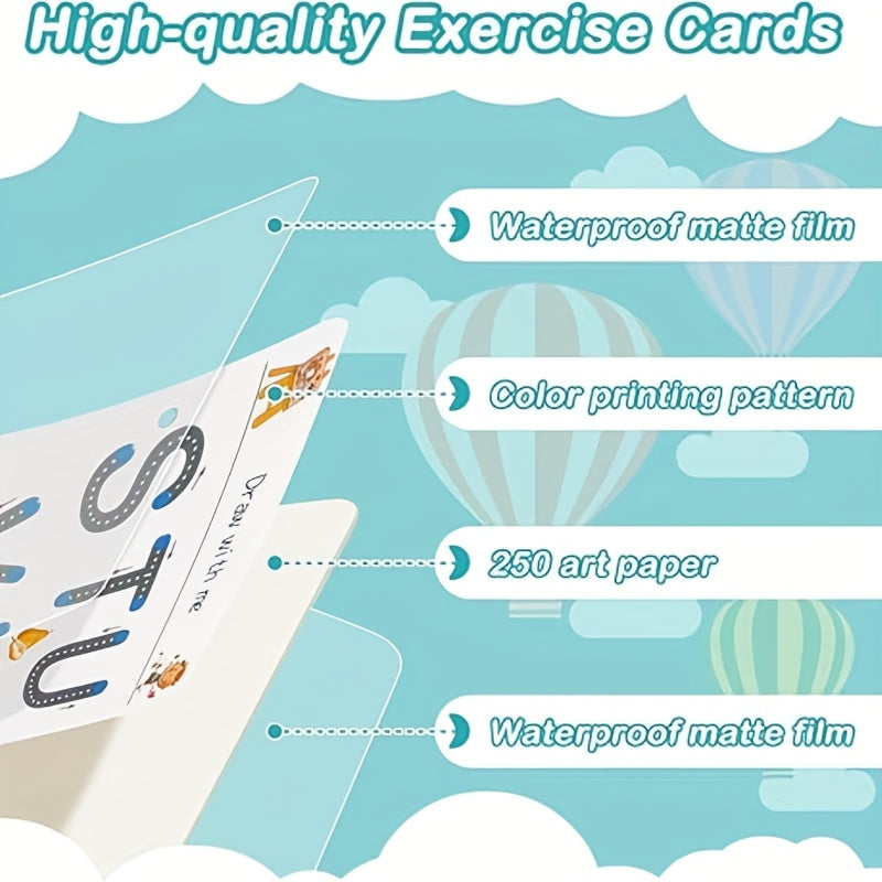 32 Reusable Educational Practice Books with Erasable Writing Pads for Ages 3-6