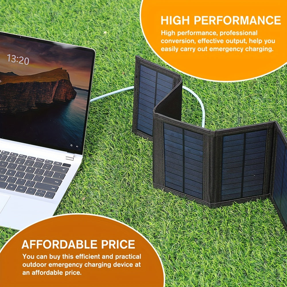 35W Portable Solar Folding Charger Bag with USB 5V Output for Camping and Outdoor Use