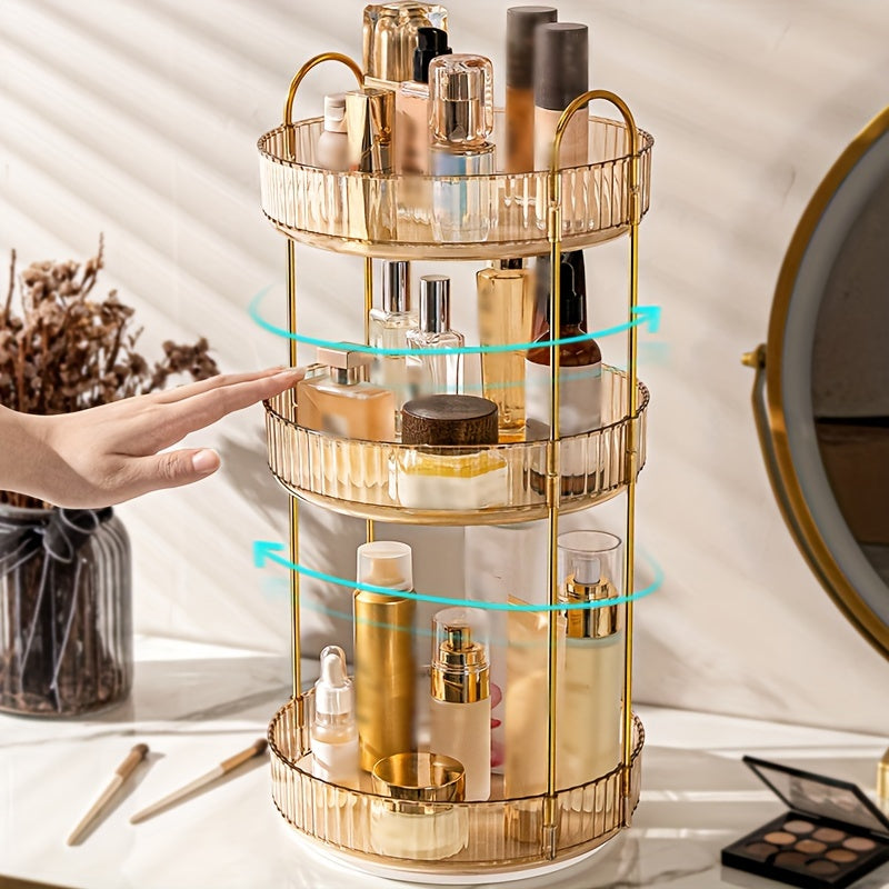 360° Rotatable Makeup Brush Organizer with Multiple Compartments for Bedroom and Dorm Storage