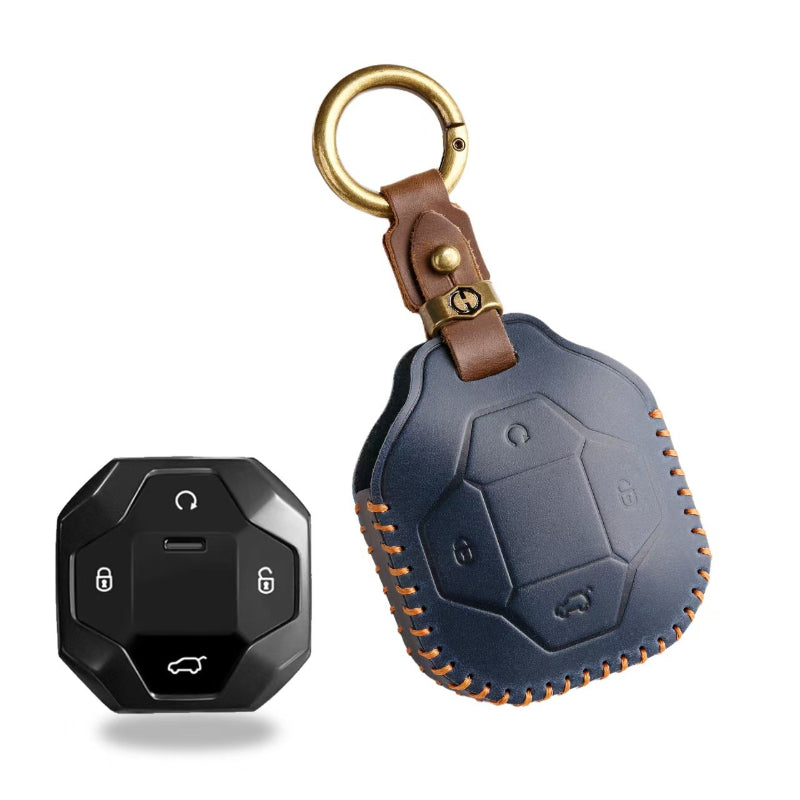 Universal Leather Car Remote Key Fob Cover with Keyring for Car Model Accessories