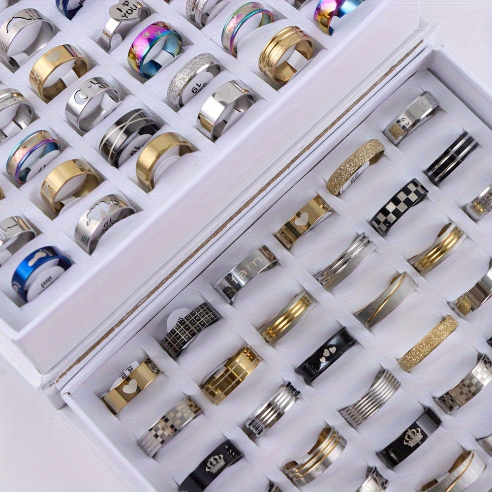 20 juftlik uchun zanglamaydigan po'latdan yasalgan yurak shaklidagi uzuklar, to'ylar va partiyalar uchun