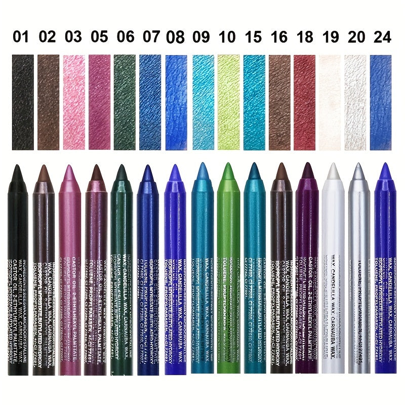 Women's Waterproof Eyeliner Pencil Long-Lasting Smudge-Proof Glitter