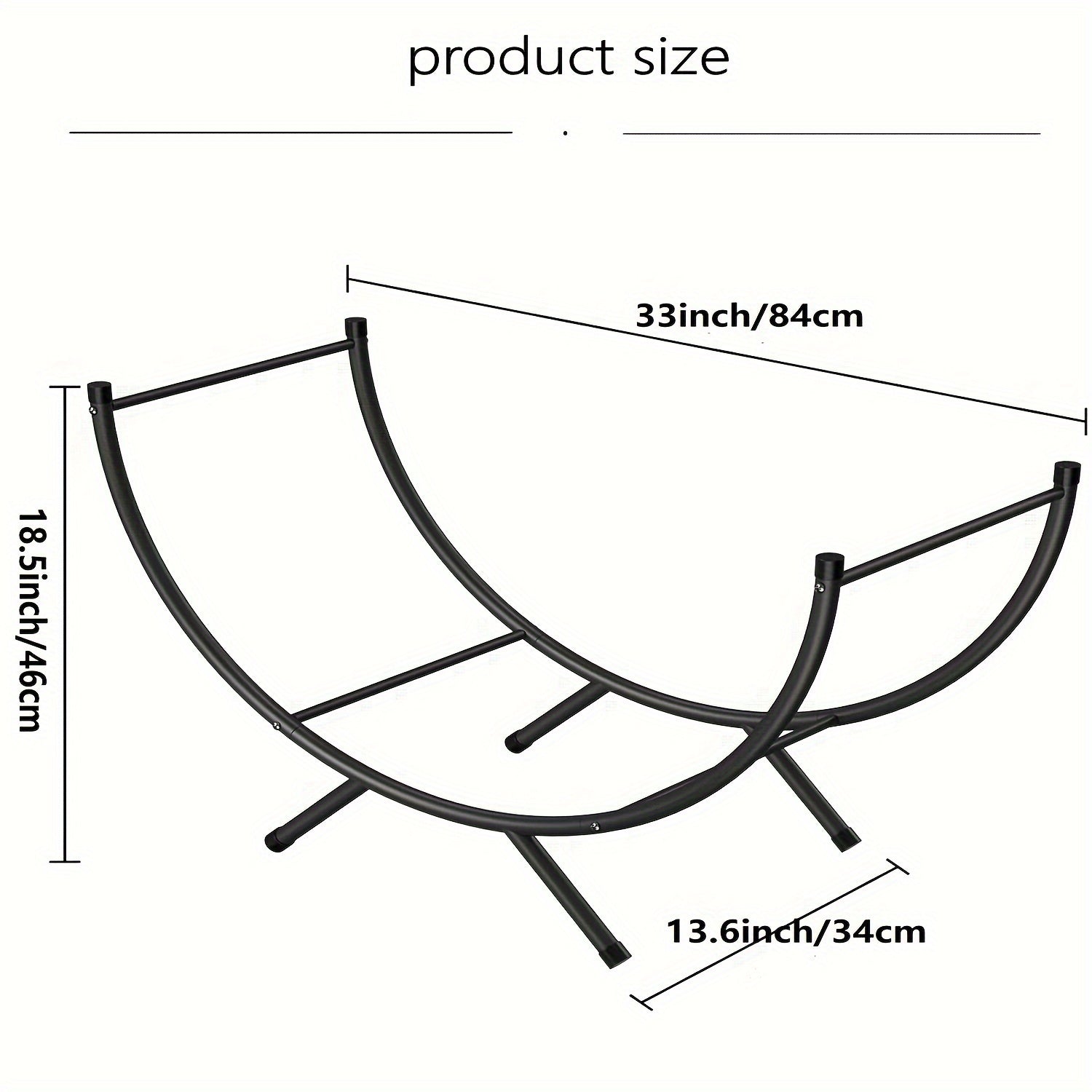 Metall doira shaklidagi yoqilg'i ushlagich, kichik dekorativ ichki/tashqi olov o'chiruvchi log rack, porch va patio uchun yog'och saqlash