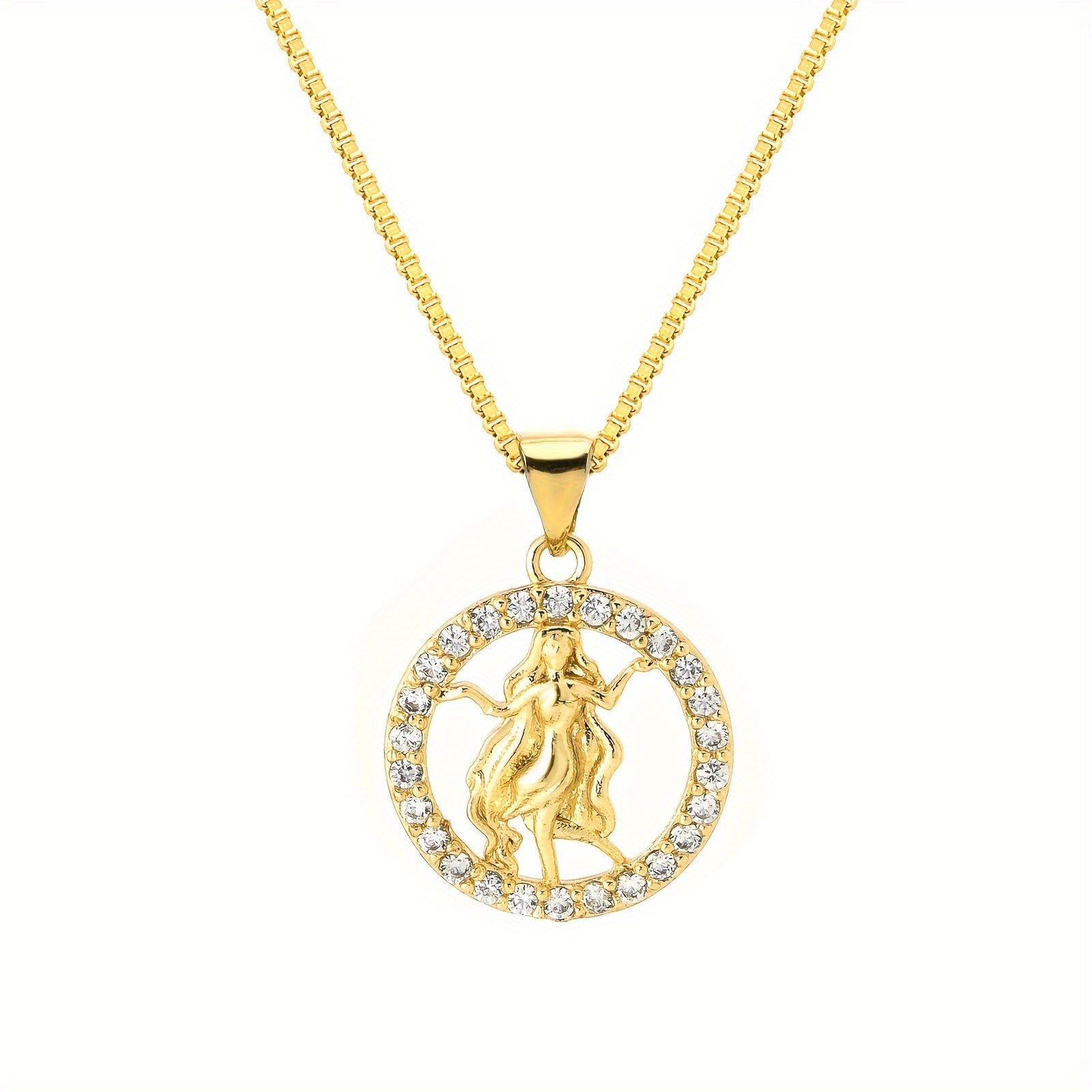 12 Constellations Pendant Necklace Gold Plated Zodiac Jewelry for Men Gift
