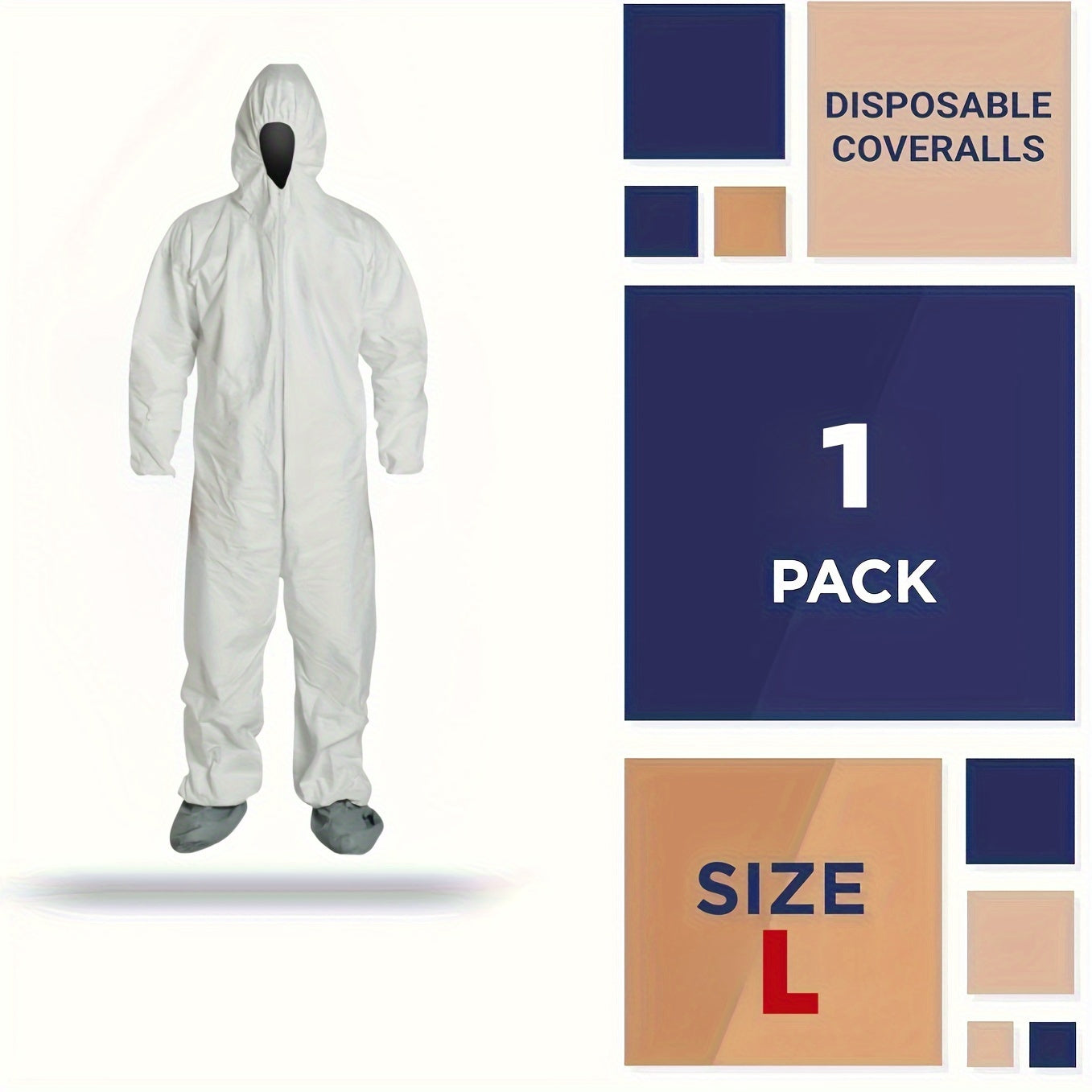 Unisex Lightweight Breathable Protective Coverall for Painting and Construction