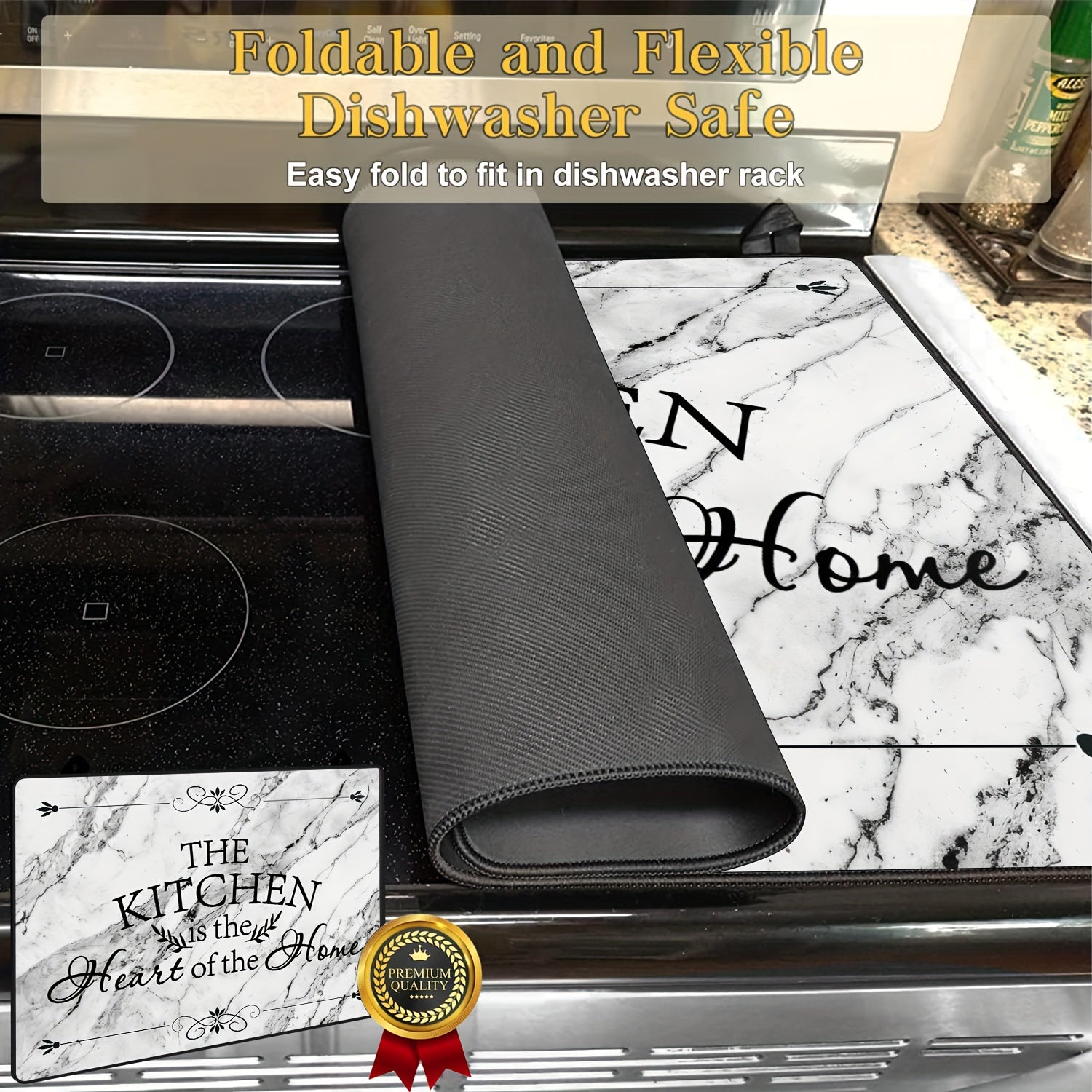 Oq marmar pechka usti qopqog'i 28.5x20.5 dyuym, issiqlikka chidamli, chizishga qarshi, sirpanishga qarshi himoya