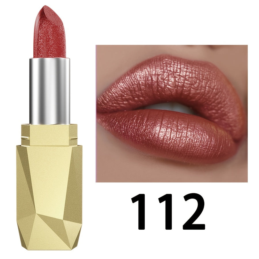 Pintalabios perlescente para mujer, de alta pigmentación, no se desvanece, con gloss hidratante