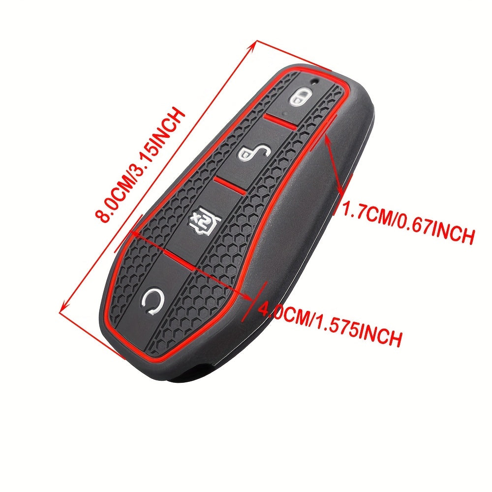 Silicone Car Remote Cover For EV Key Fob With Keychain Accessory