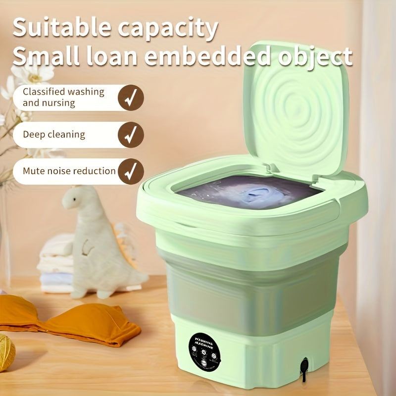Portable Foldable Mini Washing Machine 220V Fully Automatic Touch Control for Home Travel Camping