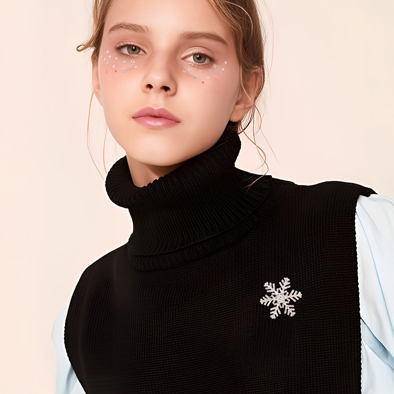 Snowflake Brooch with Rhinestones Star-Shaped Winter Accessory