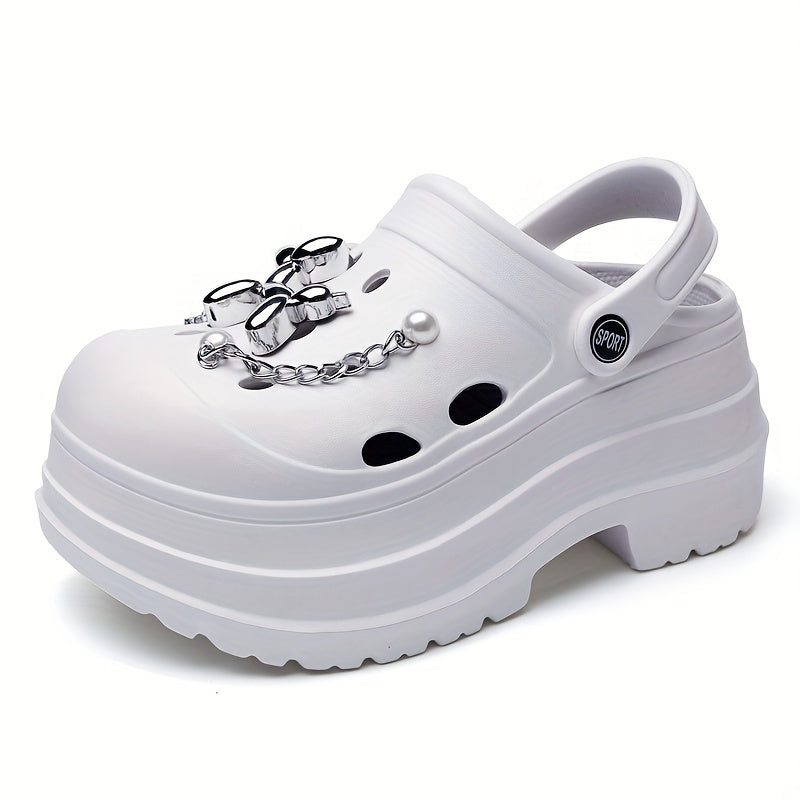 Women's Sequin Embellished Comfort Clogs Water-Resistant Non-Slip Flats