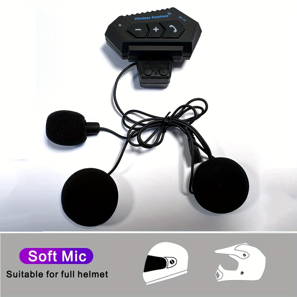 Motorcycle Helmet Headset Wireless 5.0 Hands-Free Calling Stereo Music