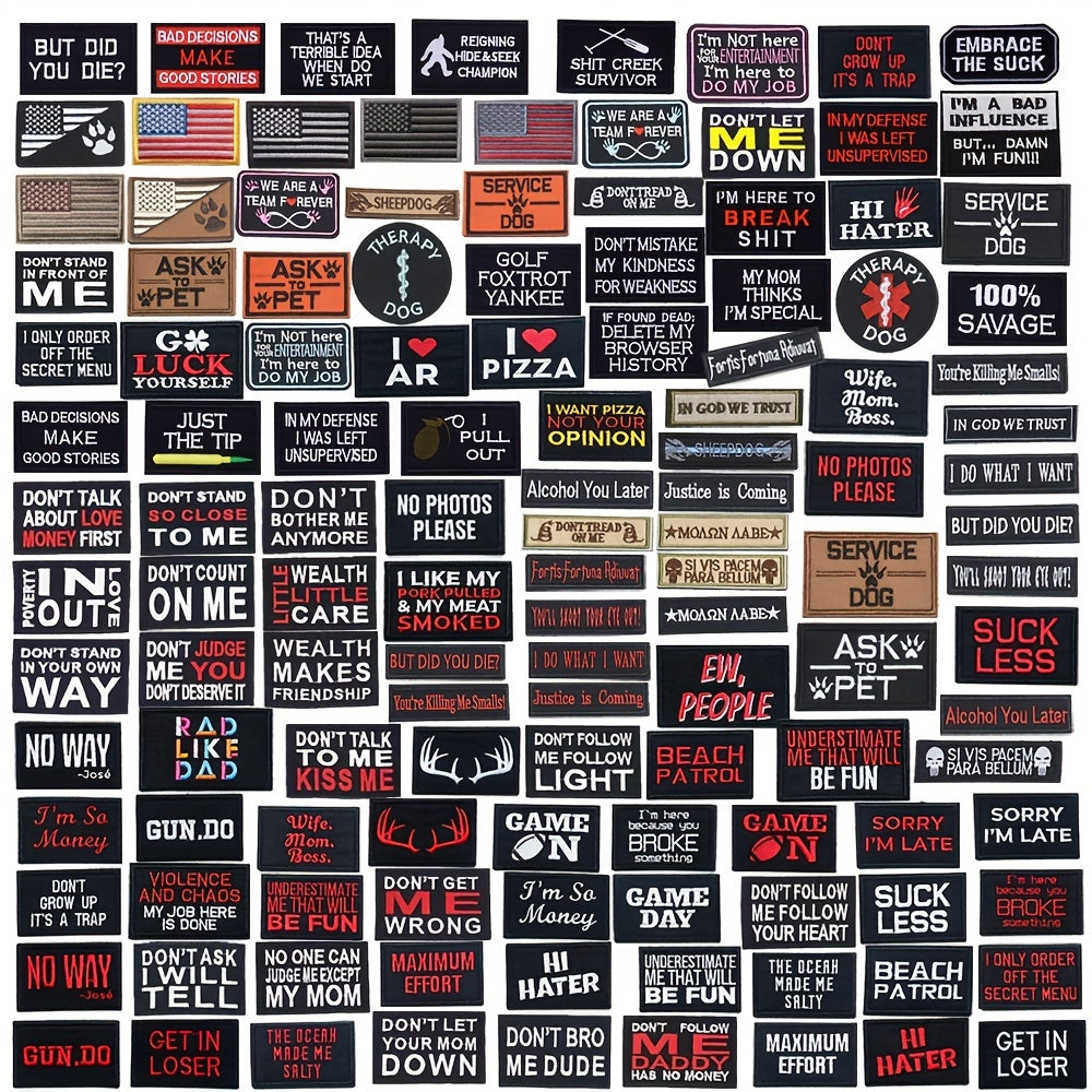 Pack of 20 Tactical Hook and Loop Patches for Jackets Coats Jeans Hats Socks