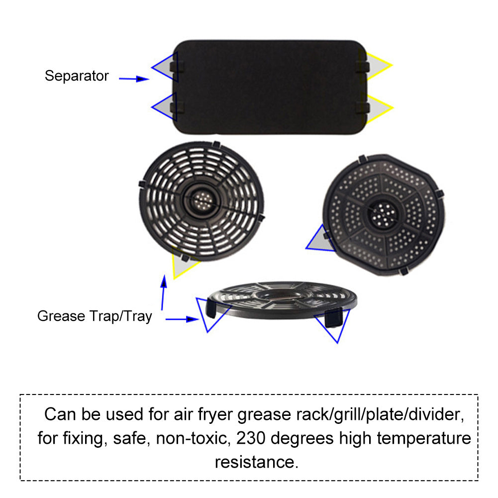 Air Fryer Replacement Parts Set Includes Rubber Bumper Accessories and Grill Pan