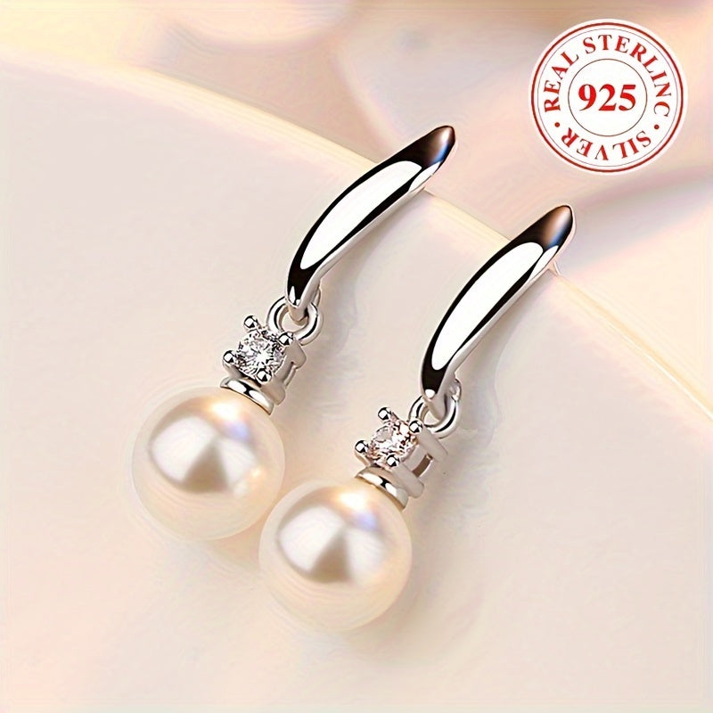 Sterling Silver Dangle Earrings with Freshwater Pearls for Casual Elegance