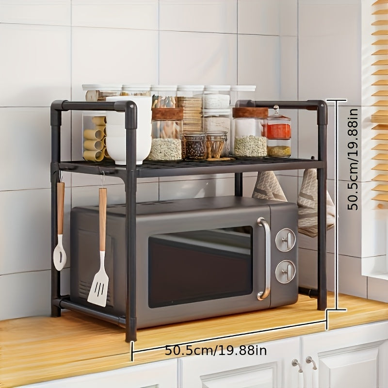 Modern Kitchen Storage Rack Plastic Microwave Oven Stand Open Shelving Space Saver