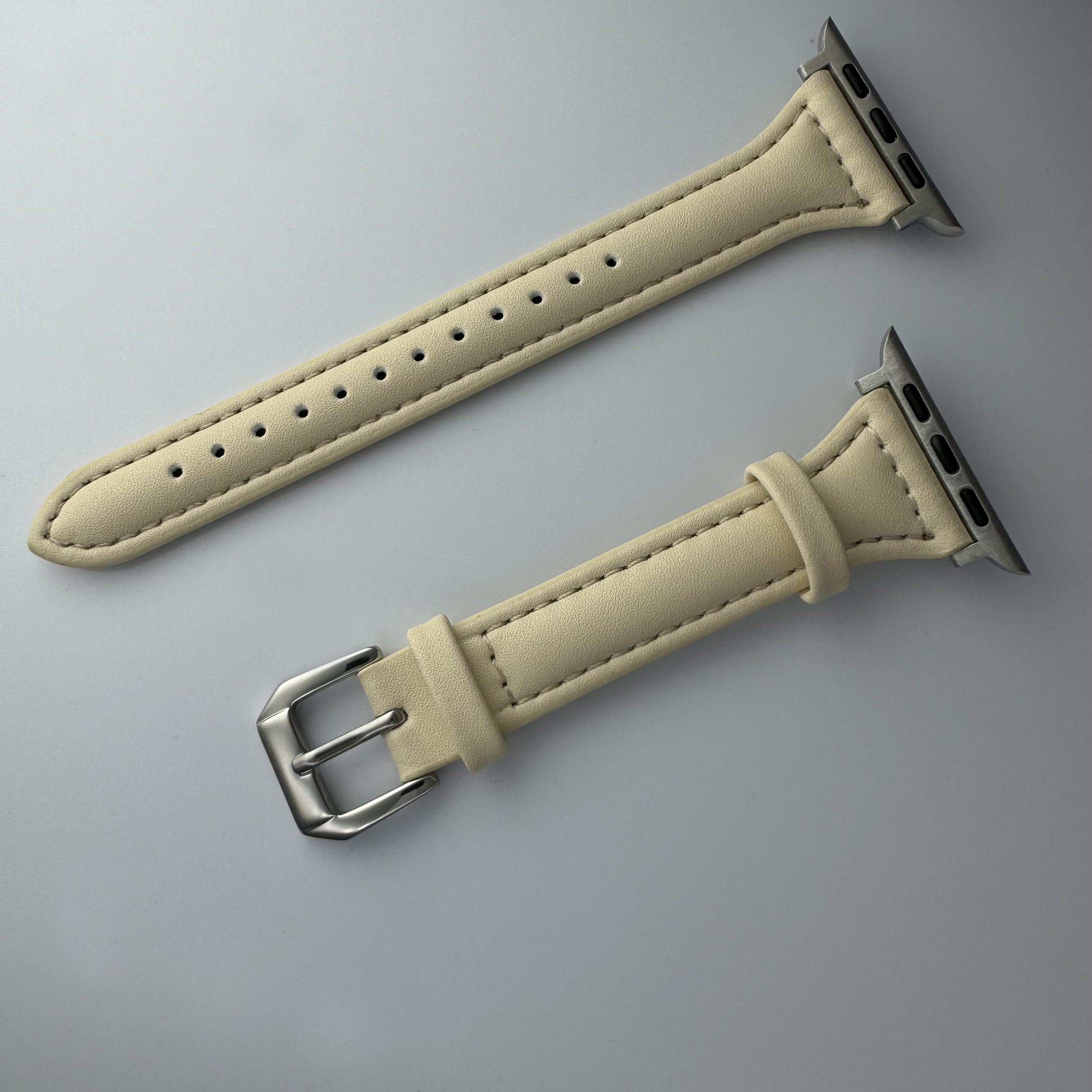Ultra-Thin Synthetic Leather Watch Strap for iWatch Series 3 4 5 6 7 8 9 Ultra SE