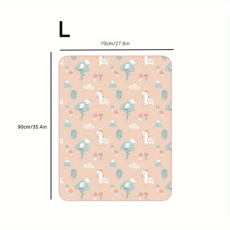 Waterproof Reusable Diaper Changing Pad with Pattern for Babies and Toddlers