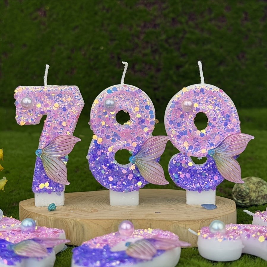 3D Glittering Number Birthday Candle for Cakes Celebrations 1 Piece