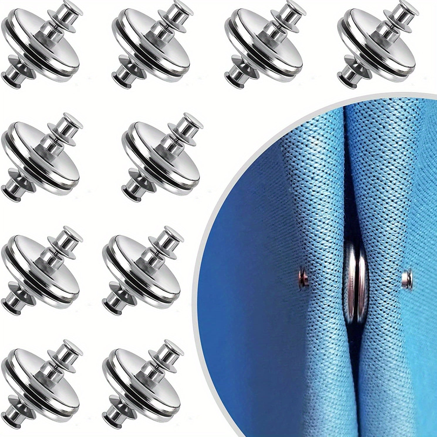 Juego de 5 sujetadores magnéticos para cortinas con respaldo para prevenir filtraciones de luz