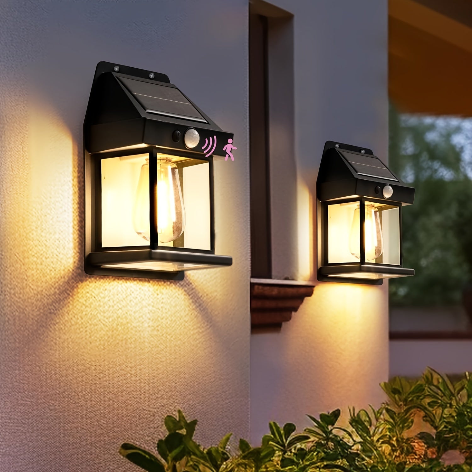 Solar Powered Wall Light with Motion Sensor and Adjustable Modes