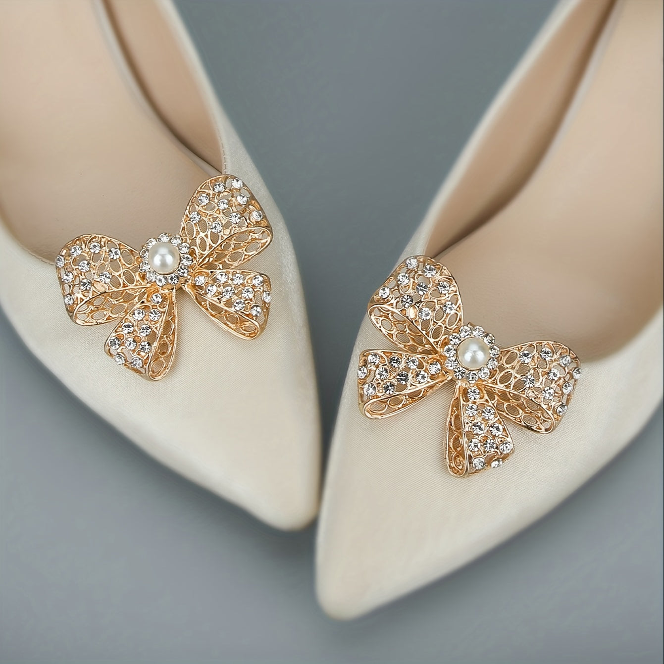 Women's Detachable Bowknot Shoe Buckles for High Heels Decoration
