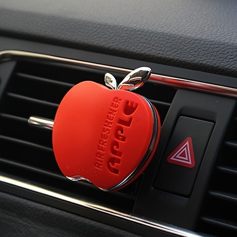 Pink Apple-Shaped Car Air Freshener with Floral Scent and Vent Clip